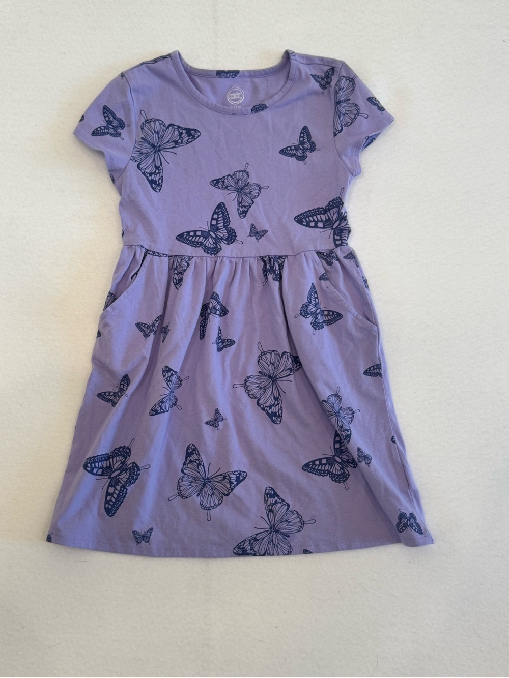 wonder nation Lavender Dress with Navy Butterfly Print